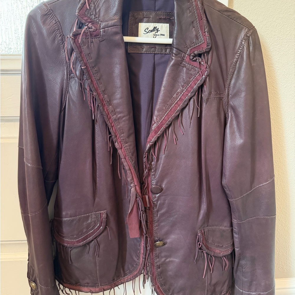 Scully Women's Deep Plum/chocolate color Leather Jacket